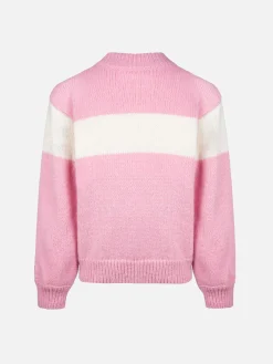 Rosa Rundhalspullover Danya für Mädchen mit Courma-Lurex-Logo