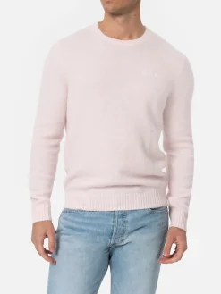 Rosa Stretchpullover mit Rundhalsausschnitt für Herren Regent