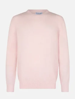 Rosa Stretchpullover mit Rundhalsausschnitt für Herren Regent