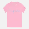 Rosa T-Shirt für Mädchen mit aufgesticktem Schriftzug