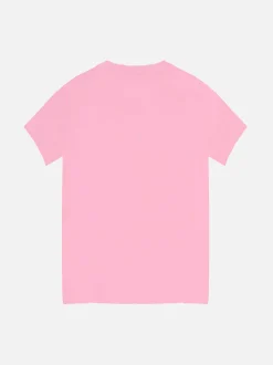 Rosa T-Shirt für Mädchen mit aufgesticktem Schriftzug