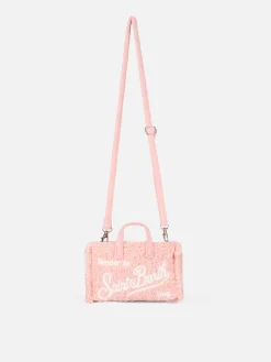 Rosa Tweed-Telefontasche mit Saint Barth-Logostickerei