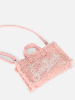 Rosa Tweed-Telefontasche mit Saint Barth-Logostickerei