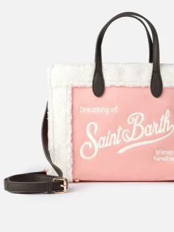 Rosa Vivian Handtasche mit Sherpa-Details