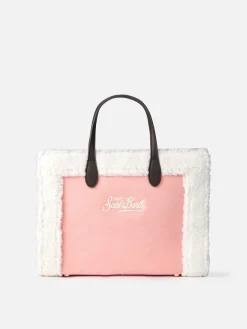 Rosa Vivian Handtasche mit Sherpa-Details