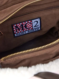 Rosa Vivian Handtasche mit Sherpa-Details