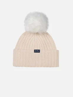 Rosa Wengen-Mütze für Mädchen mit Pompon und Viziata-Stickerei