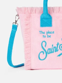 Rosafarbene Colette Sponge Handtasche aus Frottee