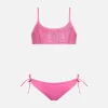 Rosafarbener Bralette-Bikini Jaiden für Mädchen mit Strass