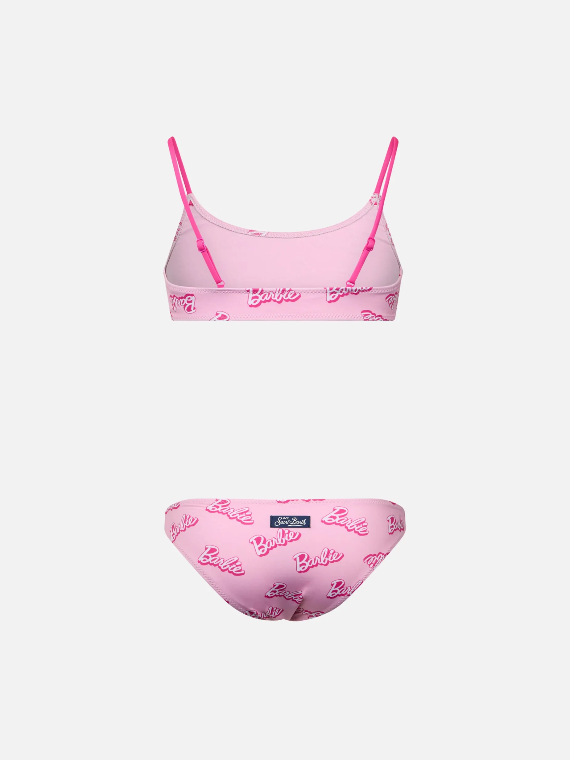 Rosafarbener Bralette-Bikini Jaiden für Mädchen mit Barbie-Logo-Print | BARBIE-SONDEREDITION