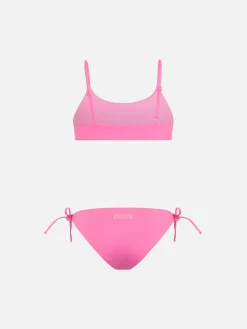 Rosafarbener Bralette-Bikini Jaiden für Mädchen mit Strass