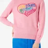 Rosafarbener Damenpullover Alles, was Sie brauchen, ist Liebesstickerei