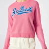Rosafarbener Kurzpullover für Damen