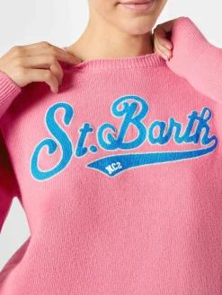 Rosafarbener Kurzpullover für Damen