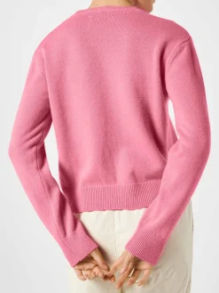 Rosafarbener Kurzpullover für Damen