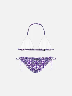 Rosafarbener Mädchenbikini mit Zigeunermuster