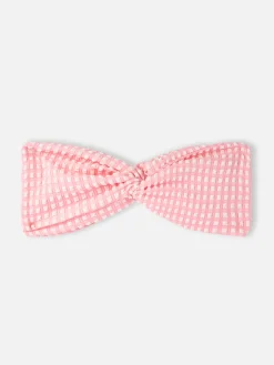 Rosafarbenes Gingham-Haarband für Damen