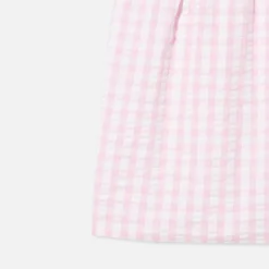 Rosafarbenes Mädchenkleid mit Vichy-Print