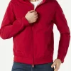 Rote mittelschwere Windjacke mit Reißverschluss