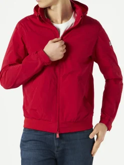 Rote mittelschwere Windjacke mit Reißverschluss
