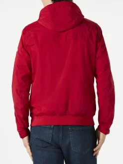 Rote mittelschwere Windjacke mit Reißverschluss