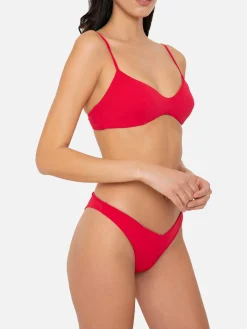Roter Bralette-Bikini für Damen