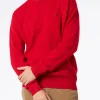 Roter Herrenpullover mit Rundhalsausschnitt und St. Barth-Stickerei