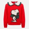 Roter Mädchenpullover Calia mit Snoopy-Patch | SNOOPY PEANUTS SPECIAL EDITION