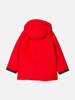 Roter Parka mit Kapuze für Jungen