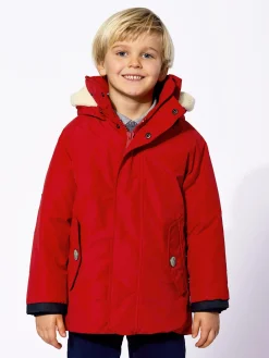 Roter Parka mit Kapuze für Jungen