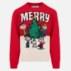 Roter Rundhalspullover Douglas mit Penauts-Print | SNOOPY PEANUTS SPECIAL EDITION