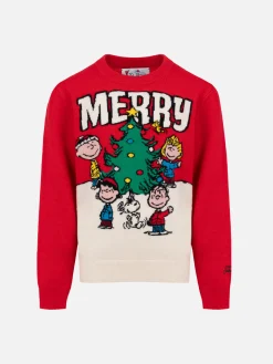 Roter Rundhalspullover Douglas mit Penauts-Print | SNOOPY PEANUTS SPECIAL EDITION