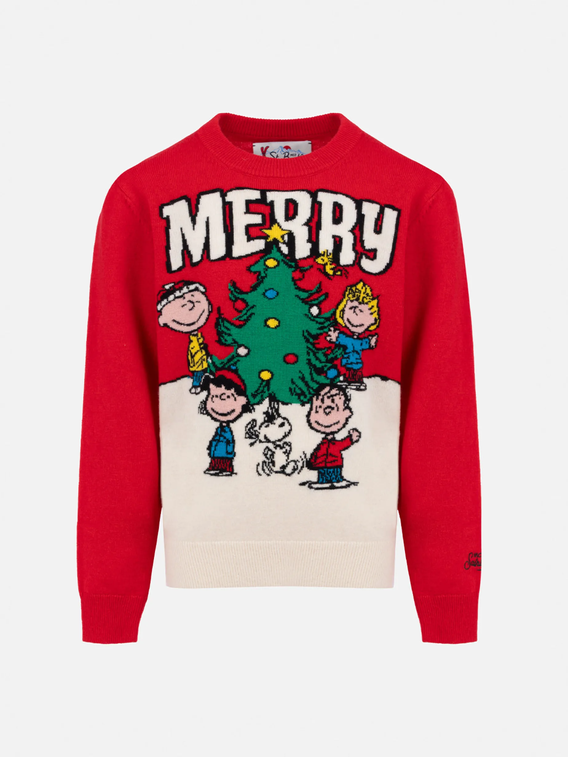 Roter Rundhalspullover Douglas mit Penauts-Print | SNOOPY PEANUTS SPECIAL EDITION