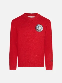 Roter Rundhalspullover für Jungen