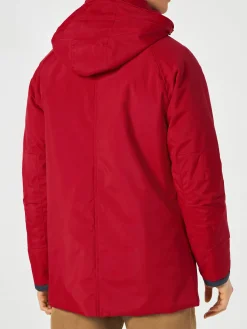 Roter Voyager-Parka für Herren mit Kapuze