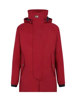 Roter Voyager-Parka für Herren mit Kapuze