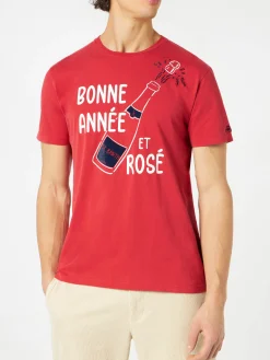 Rotes T-Shirt „Bonne Année et Rosé“.
