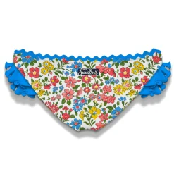Rüschen-Badehose für Mädchen mit Blumendruck | Hergestellt aus Liberty-Stoff
