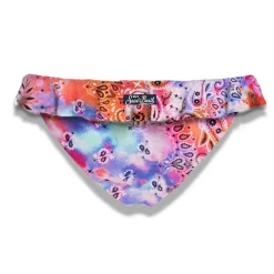 Rüschen-Badehose für Mädchen mit Bandana-Aufdruck