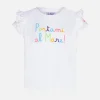 Rüschen-T-Shirt für Mädchen mit Volant und Portami al Mare-Stickerei