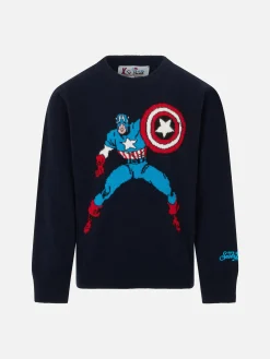 Rundhalspullover für Jungen mit Captain America-Aufdruck | MARVEL SPECIAL EDITION