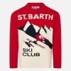 Rundhalspullover für Jungen mit Postkarten-Jacquard-Aufdruck des St. Barth Ski Club