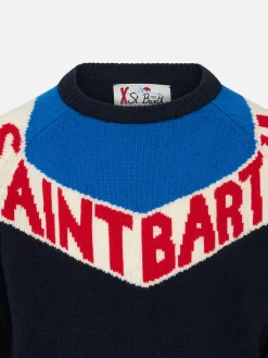 Rundhalspullover für Jungen mit Saint-Barth-Aufdruck