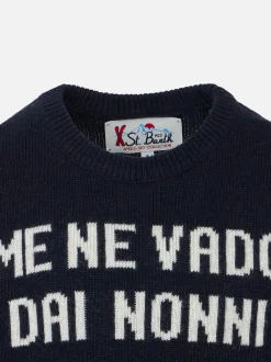 Rundhalspullover für Jungen mit Vado dai Nonni-Aufdruck