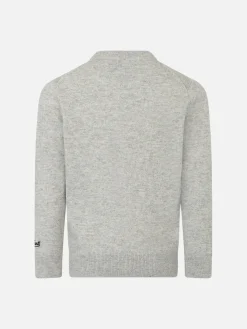 Rundhalspullover für Jungen mit „Panda saves you“-Jacquard-Aufdruck