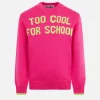 Rundhalspullover für Mädchen mit „Too Cool for School“-Aufdruck