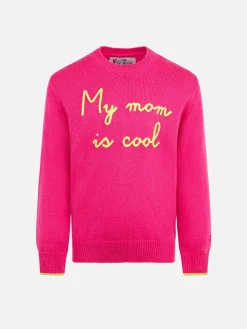Rundhalspullover für Mädchen mit „My Mom is Cool“-Stickerei