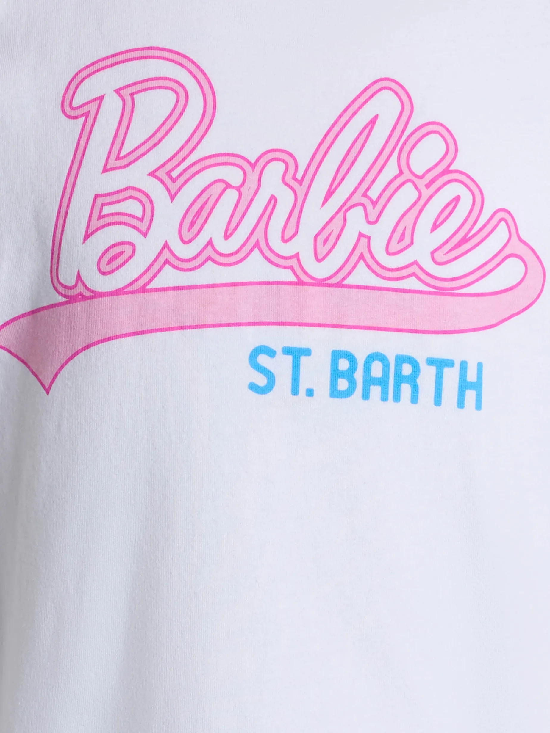 Rundhals-T-Shirt Elly aus Baumwolljersey für Mädchen mit Barbie Saint Barth-Aufdruck | BARBIE SPECIAL EDITION