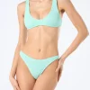 Salbeigrüner, winziger Crinkle-Bikini für Damen von Pamy Naomi