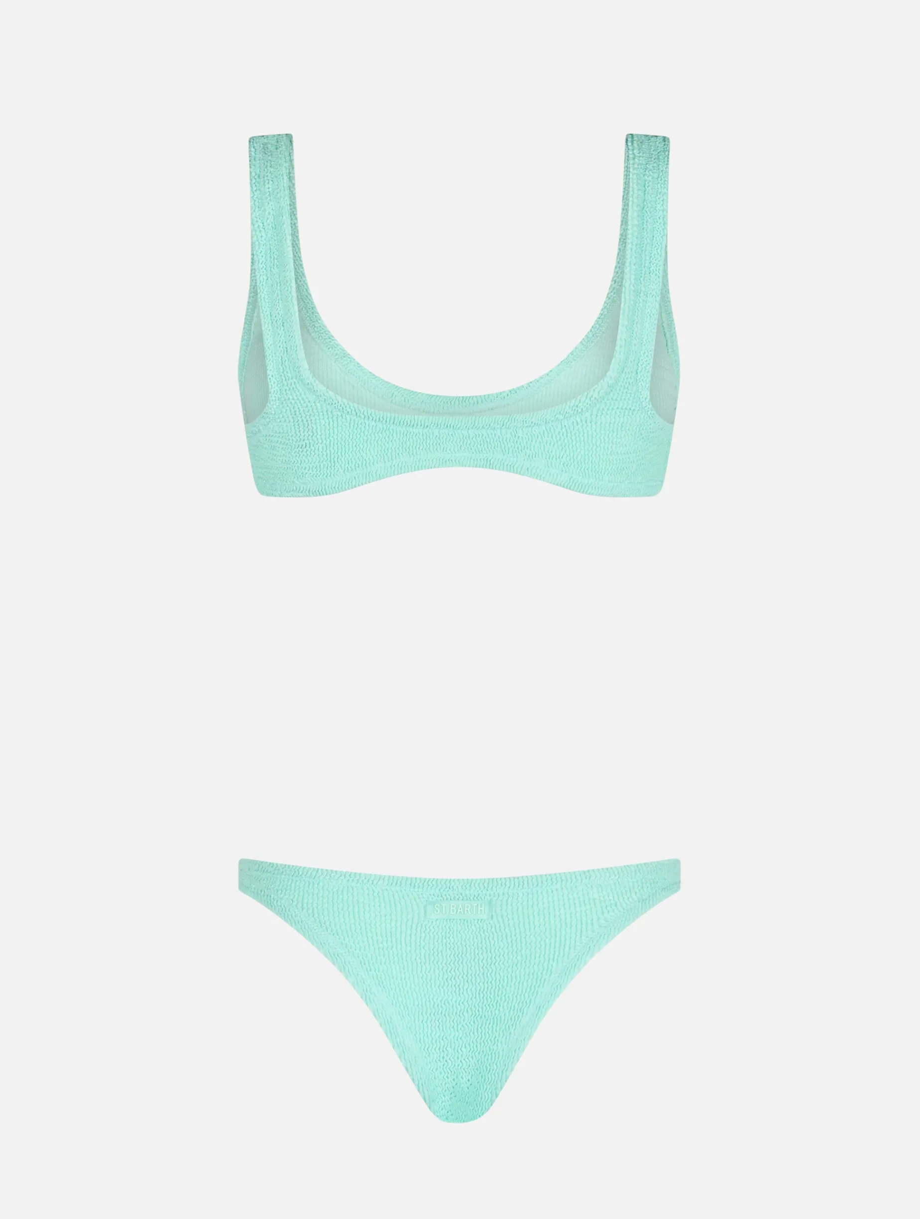 Salbeigrüner, winziger Crinkle-Bikini für Damen von Pamy Naomi